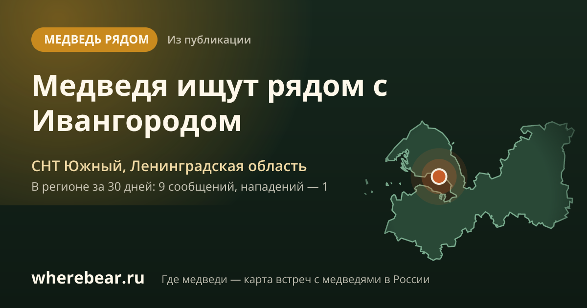 Место на карте: СНТ Южный, Ленинградская область