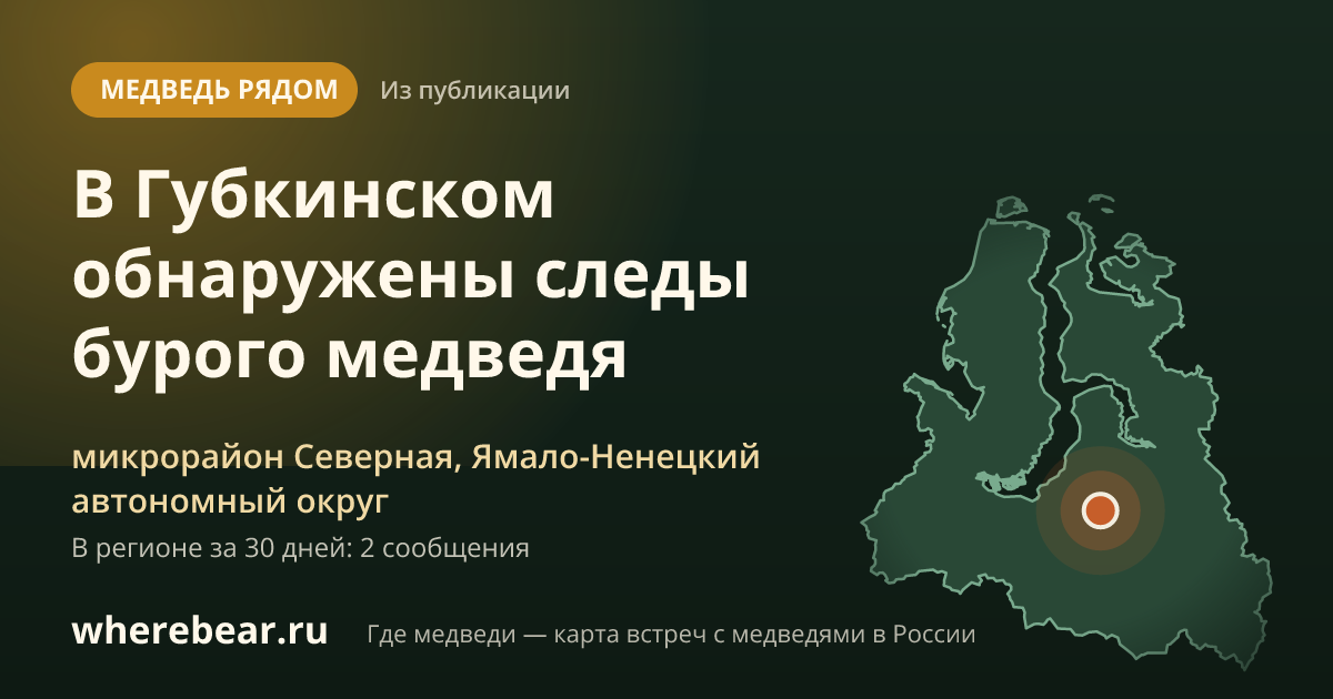 Место на карте: микрорайоне Северная, Ямало-Ненецкий автономный округ