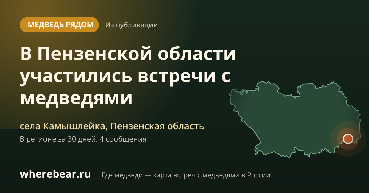 Место на карте: села Камышлейка, Пензенская область