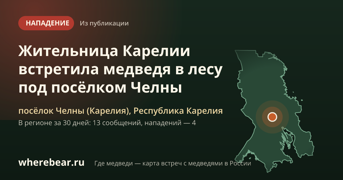 Место на карте: посёлок Челны (Карелия), Республика Карелия
