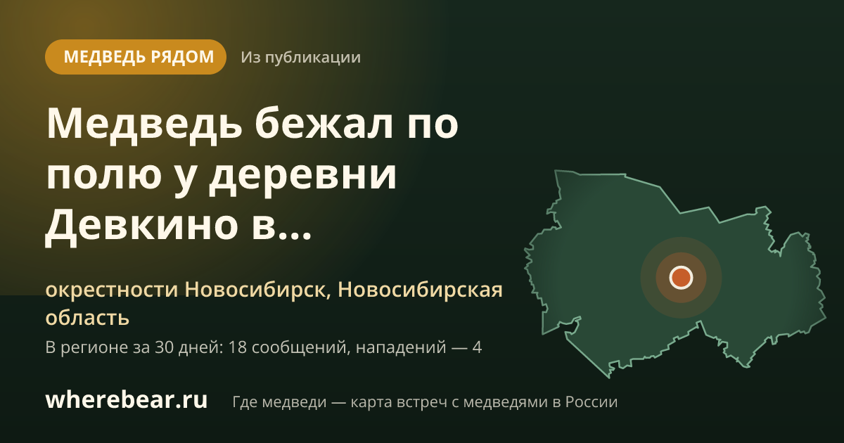 Место на карте: окрестности Новосибирск, Новосибирская область