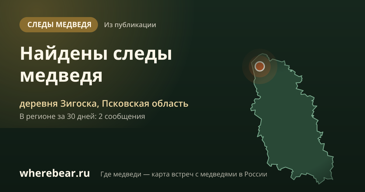 Место на карте: деревне Зигоска, Псковская область