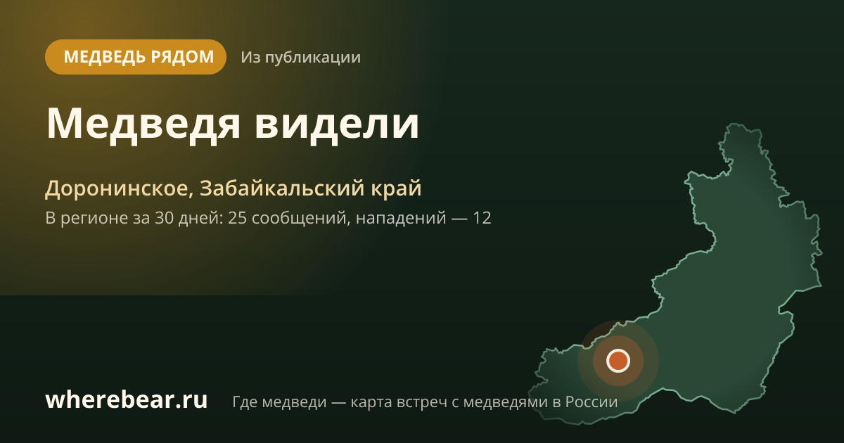 Место на карте: Доронинское, Забайкальский край