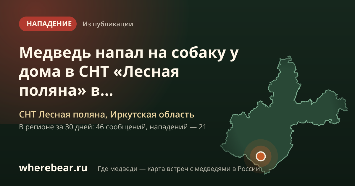 Место на карте: СНТ Лесная поляна, Иркутская область