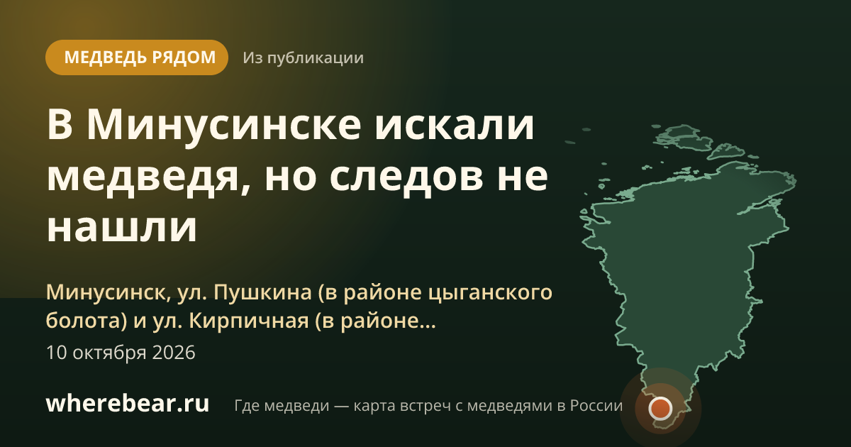 Место на карте: Минусинск, ул. Пушкина (в районе цыганского болота) и ул. Кирпичная (в районе автовокзала), Красноярский край