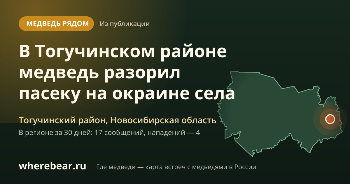 Место на карте: Тогучинский район, Новосибирская область