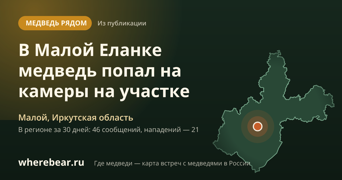 Место на карте: Малой, Иркутская область