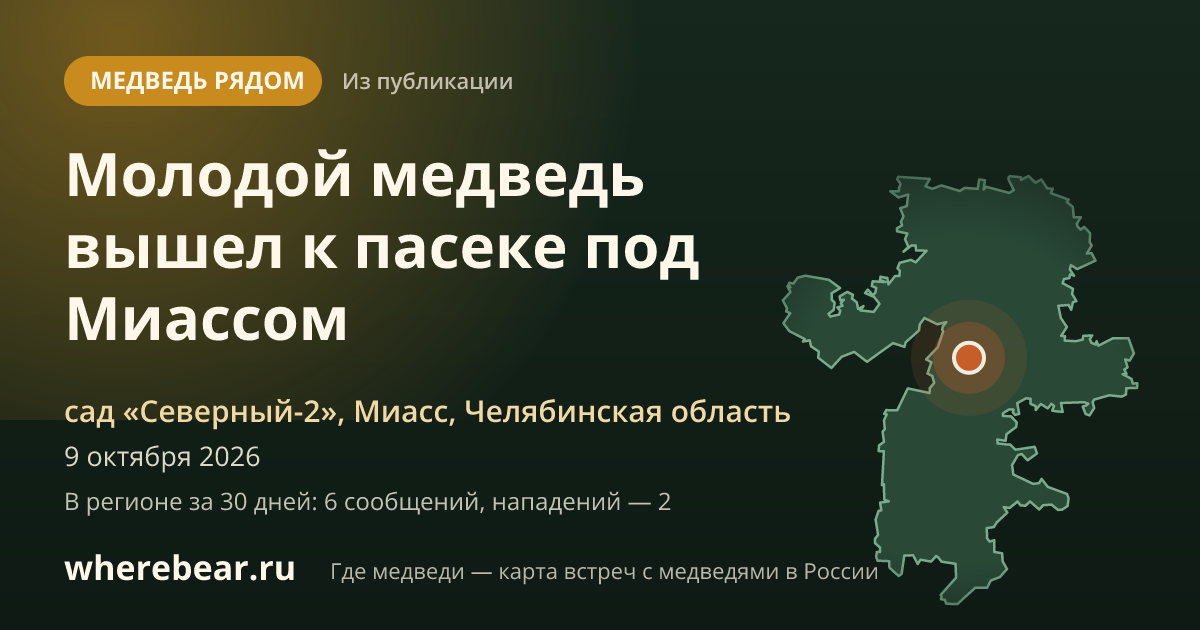 Место на карте: сад «Северный-2», Миасс, Челябинская область