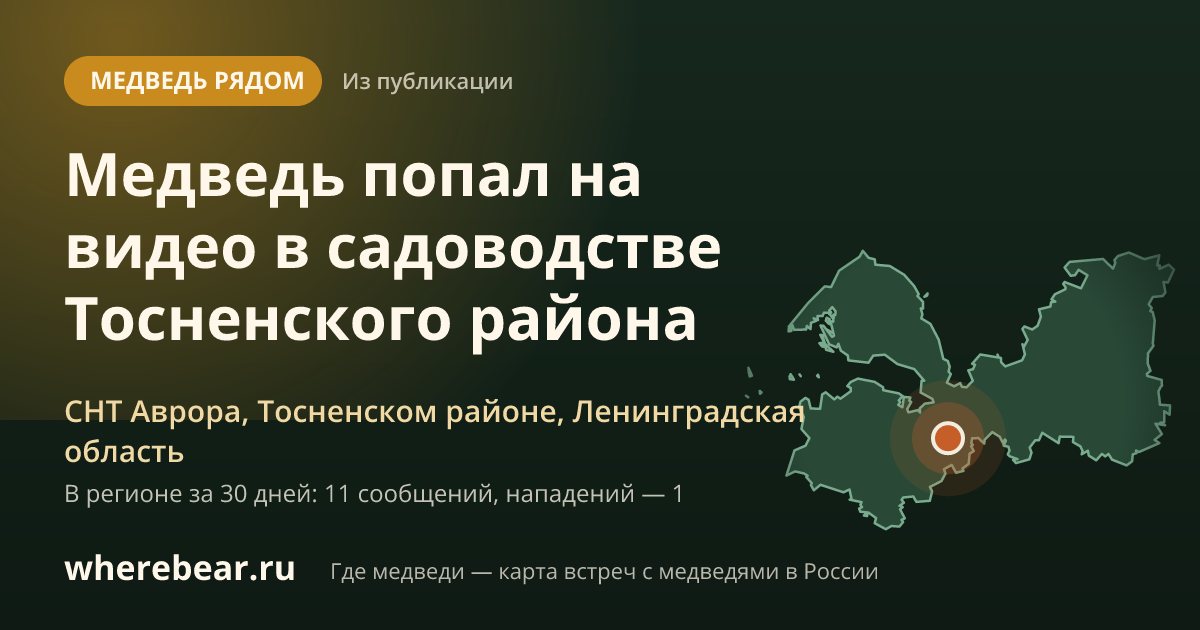 Место на карте: СНТ Аврора, Тосненском районе, Ленинградская область