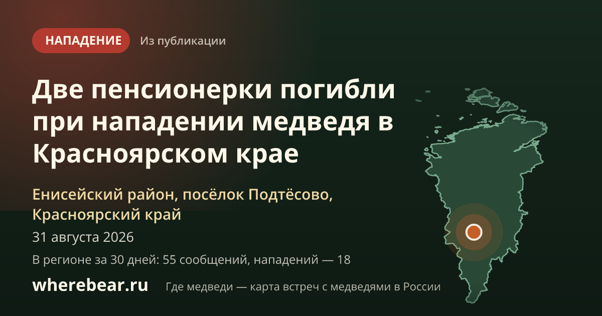 Место на карте: Енисейский район, посёлок Подтёсово, Красноярский край